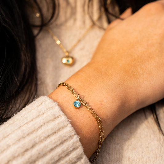 Birthstone dubbele armband