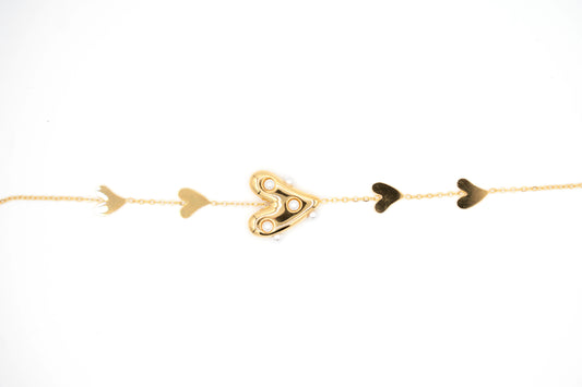 Pearl heart armband