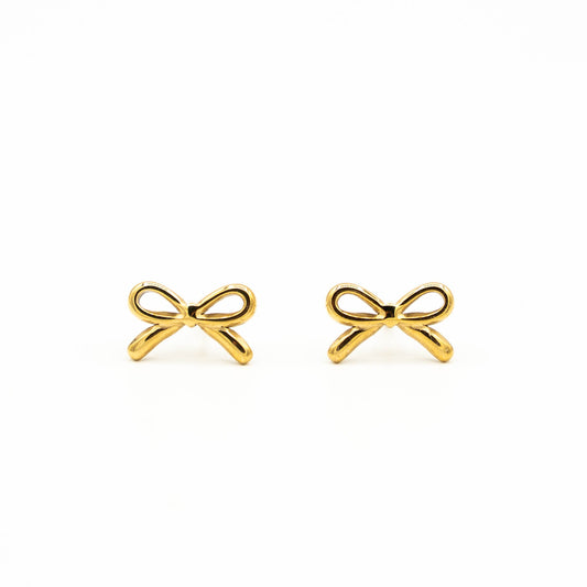 Tiny bow stud oorbellen