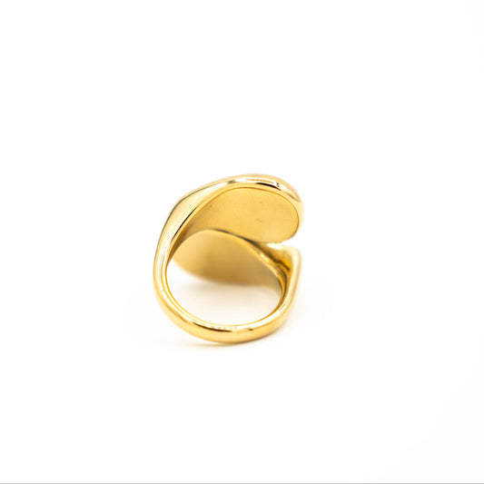 Pearl loop ring bruin
