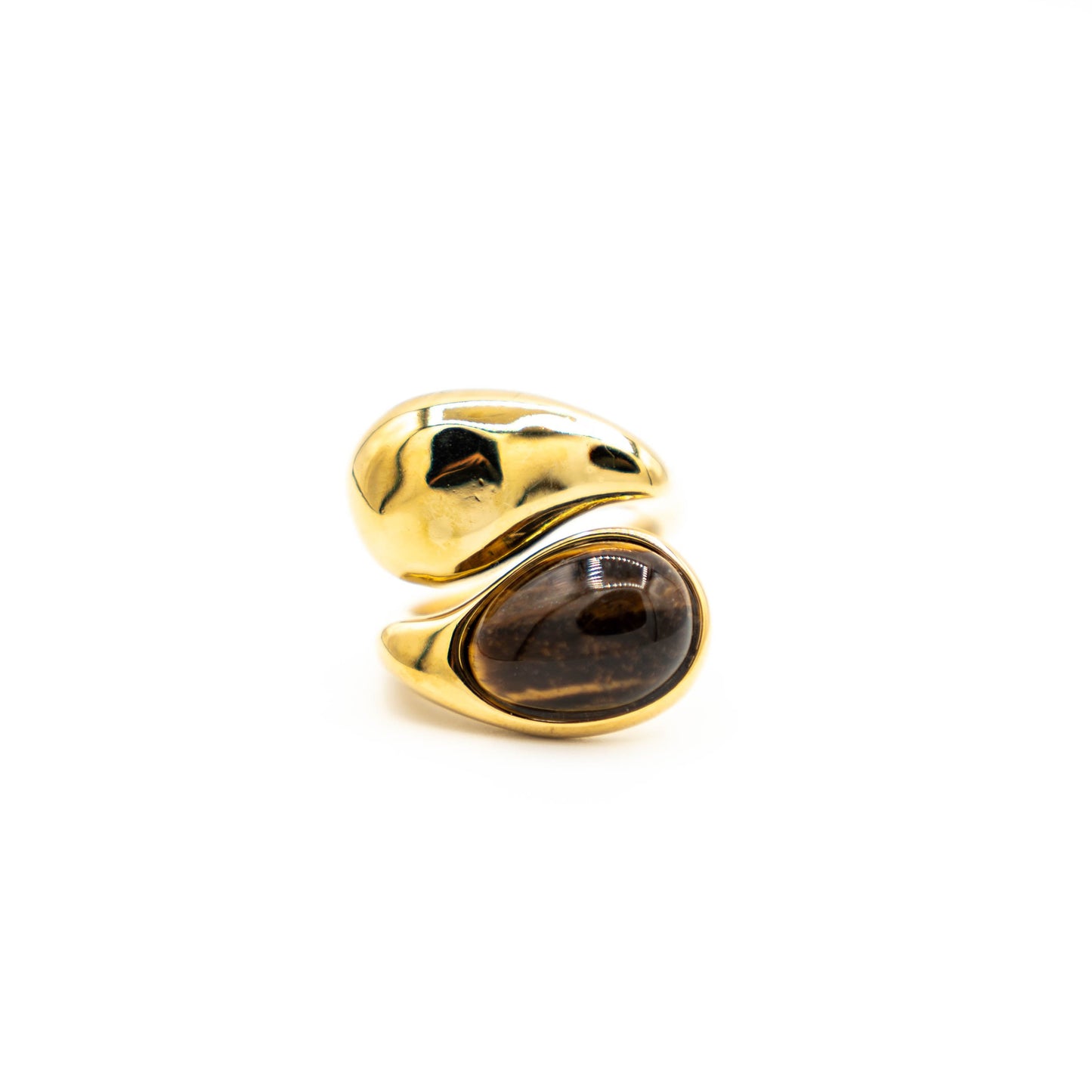 Pearl loop ring bruin