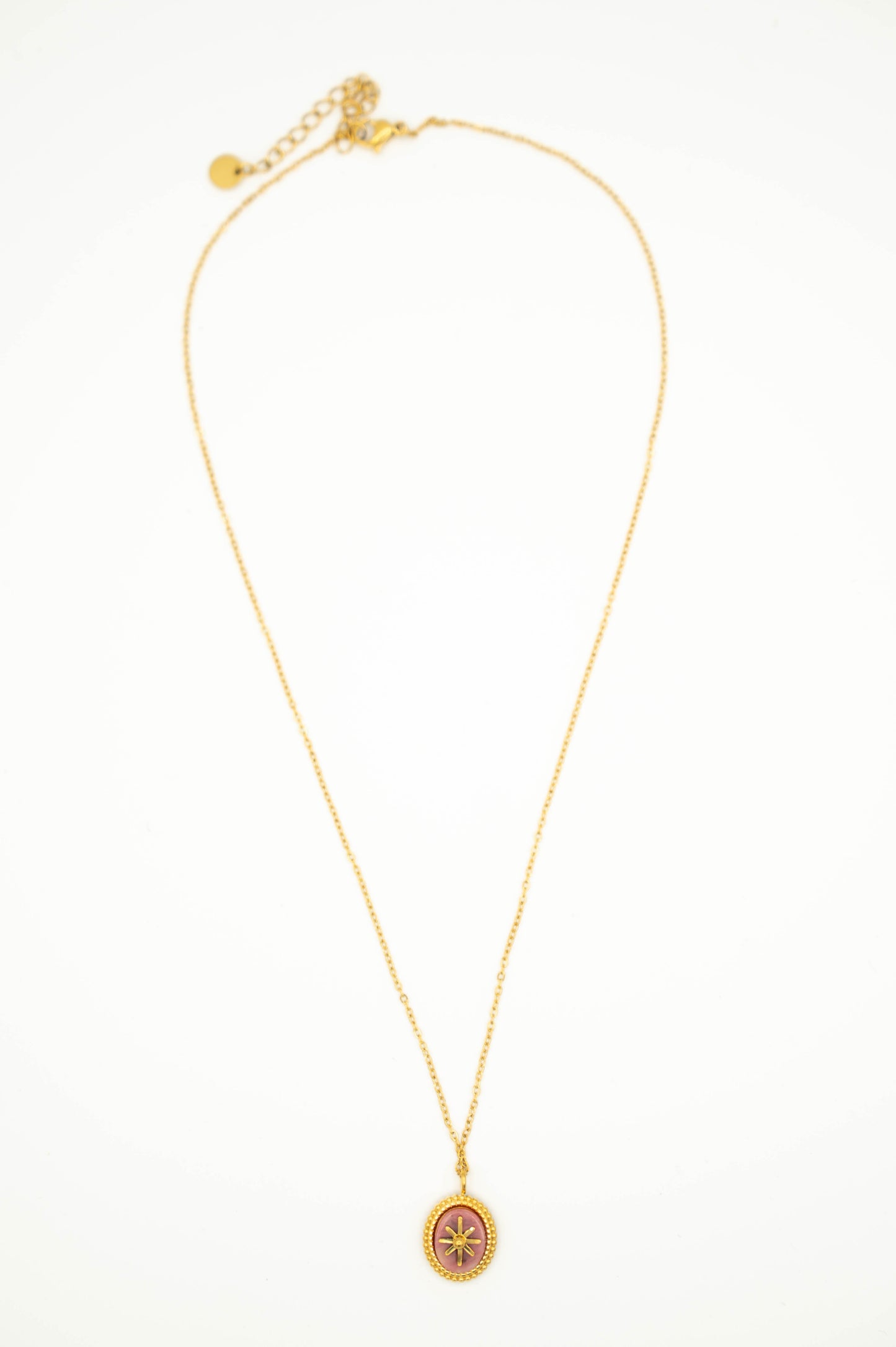Roze natuursteen ketting