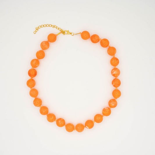 Oranje kralen ketting