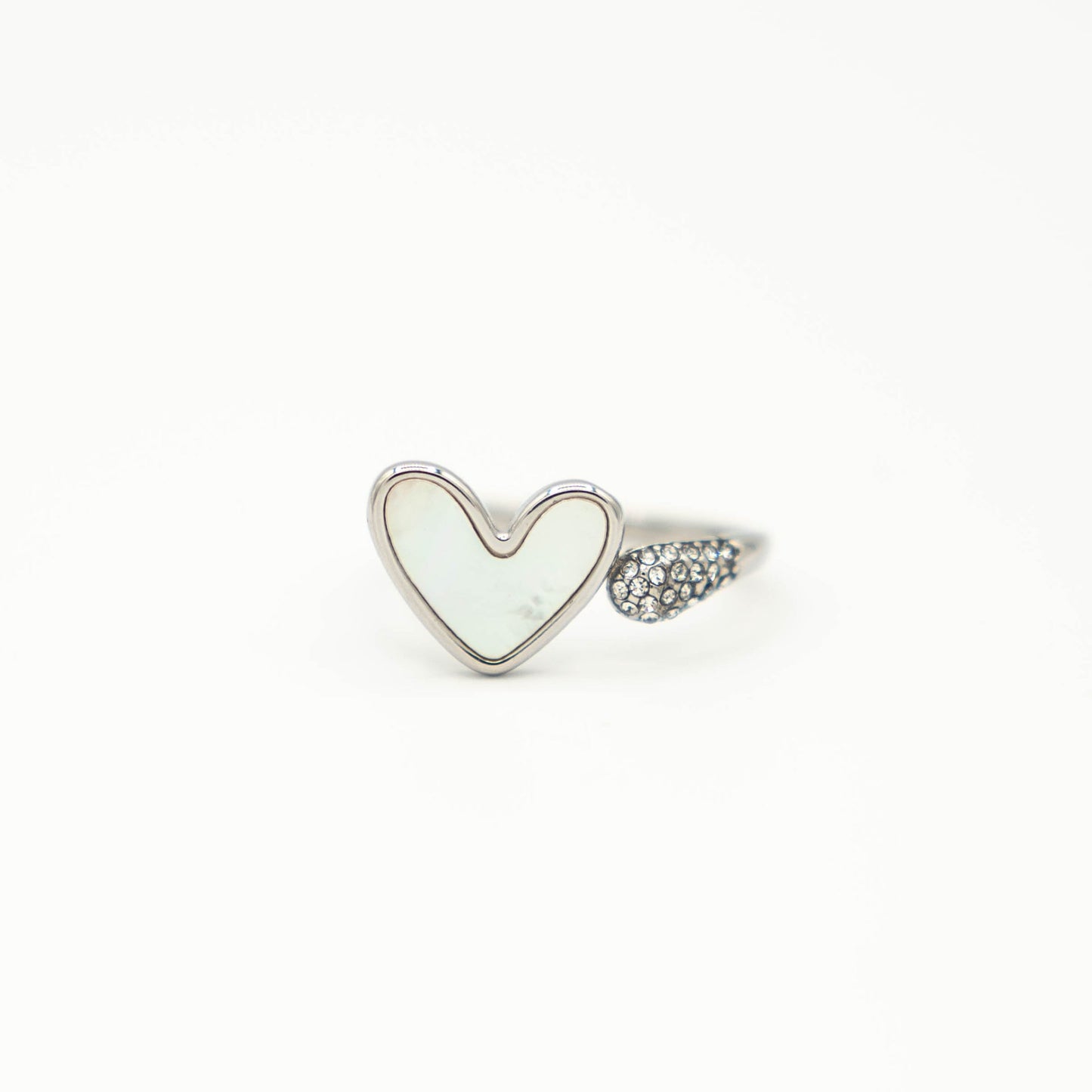 Parelmoer hartjes ring