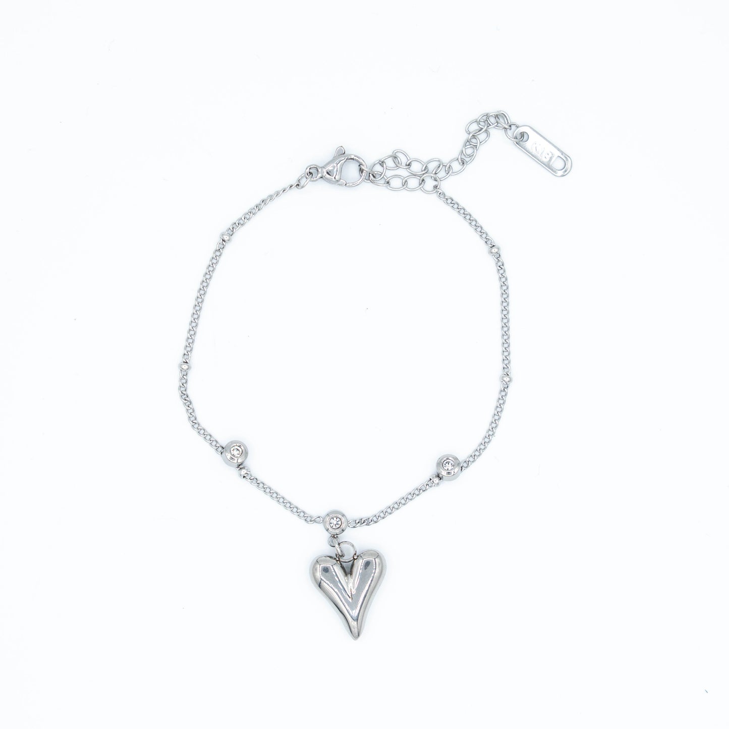 Pure heart bedelarmband met steentjes