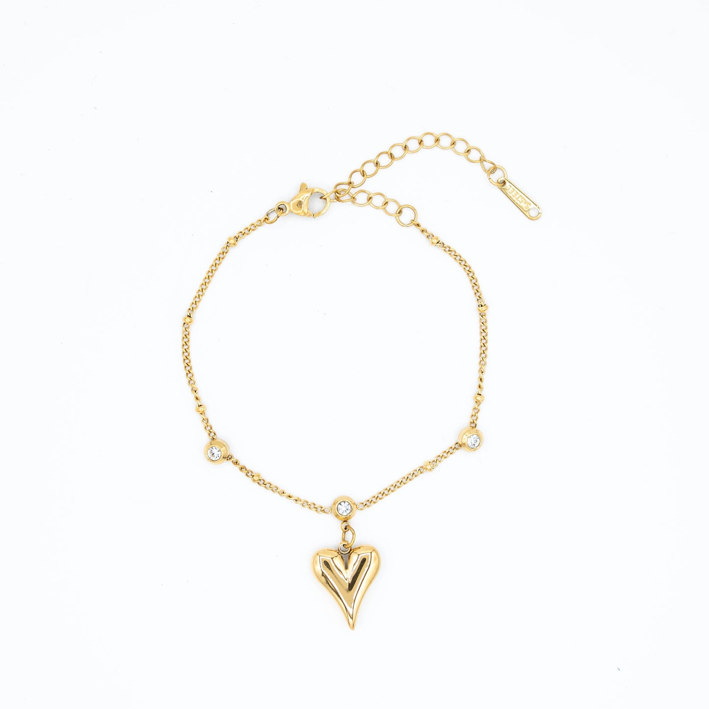 Pure heart bedelarmband met steentjes
