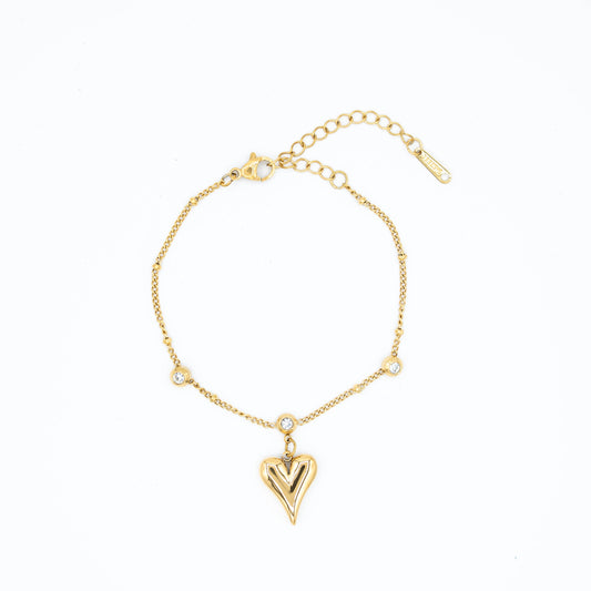 Pure heart bedelarmband met steentjes