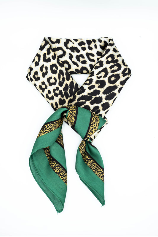 Green panther satijn sjaaltje