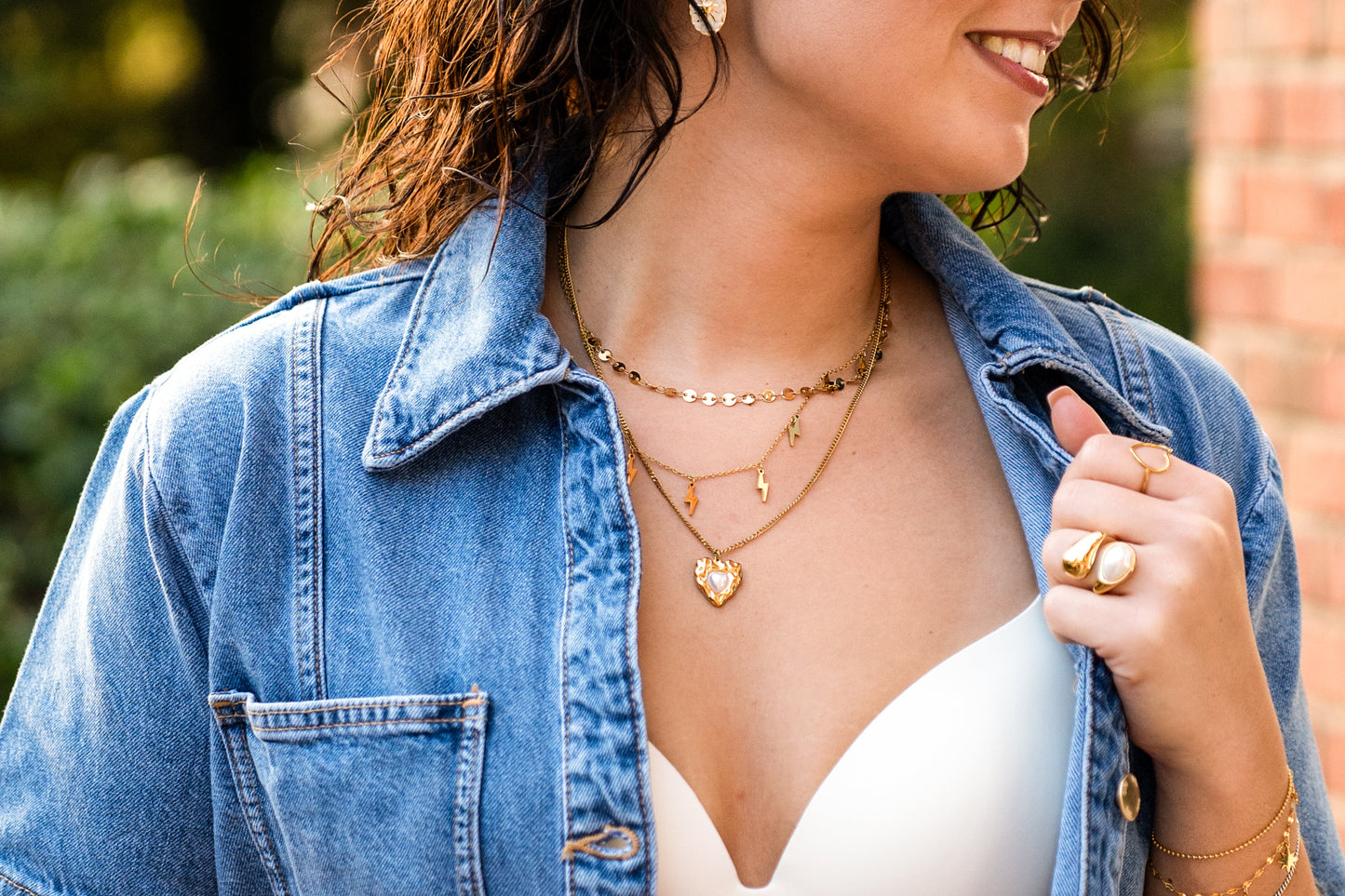 Lightning heart dubbele bedelketting