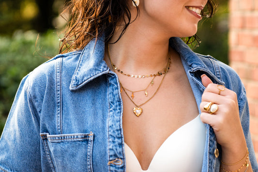 Lightning heart dubbele bedelketting