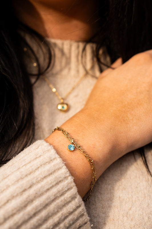 Birthstone dubbele armband