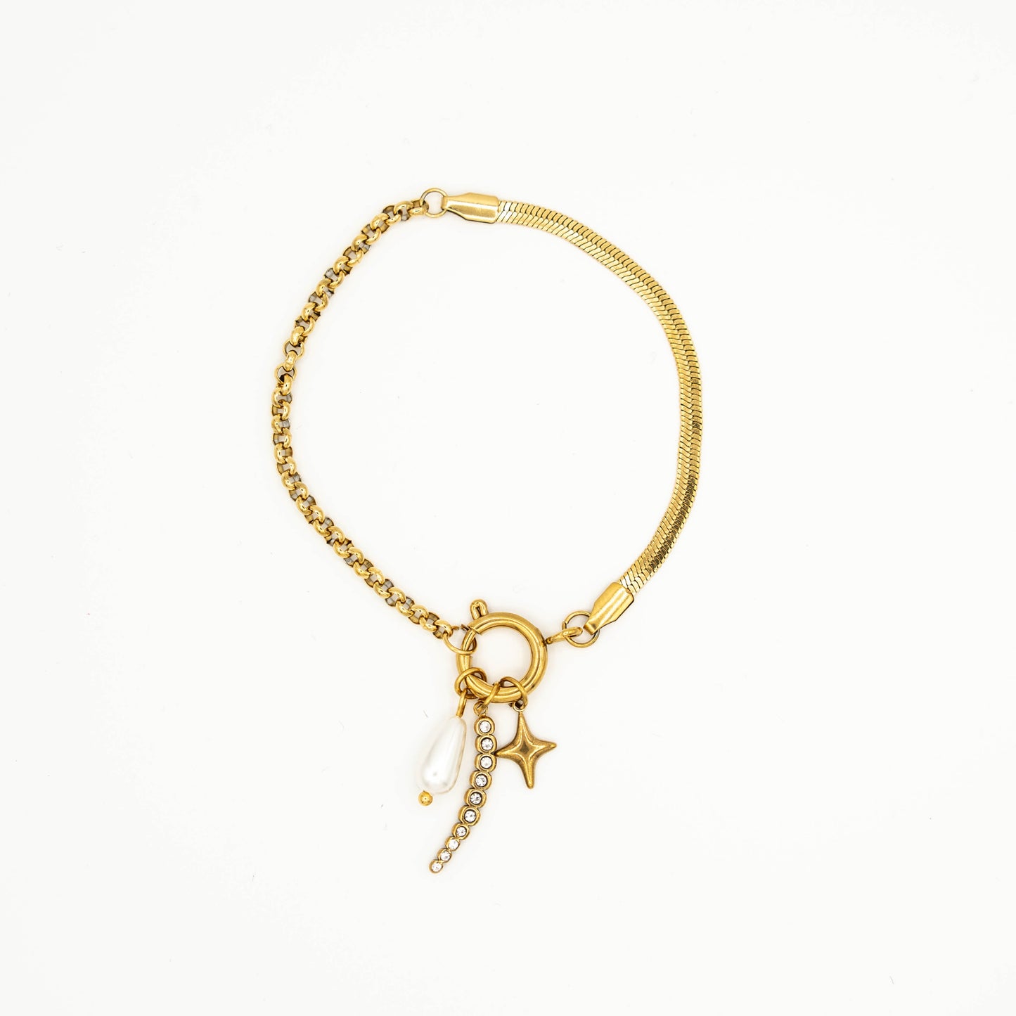 Diamond pearl armband