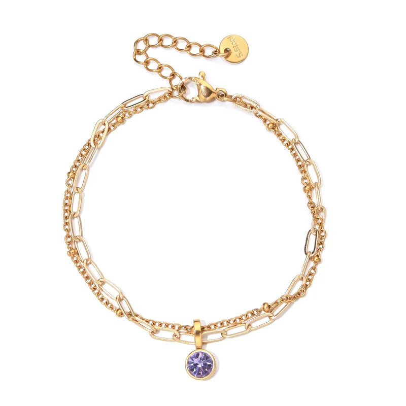 Birthstone dubbele armband