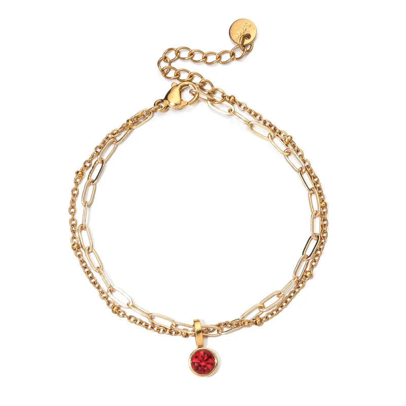 Birthstone dubbele armband