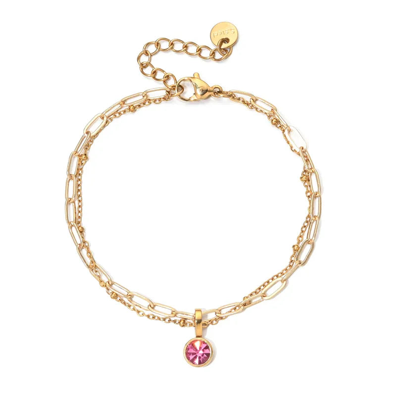 Birthstone dubbele armband