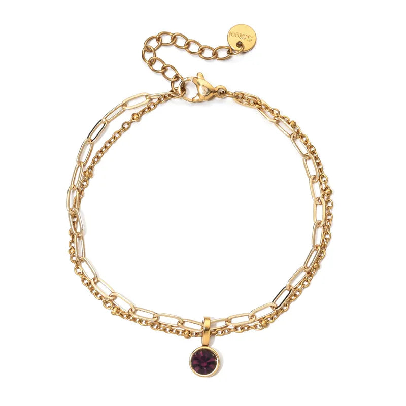 Birthstone dubbele armband