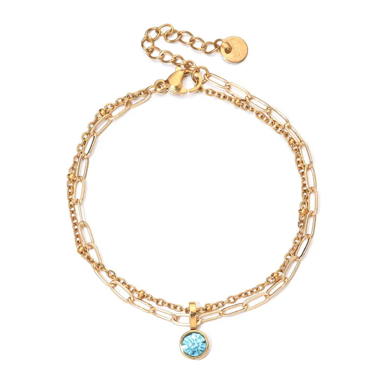 Birthstone dubbele armband