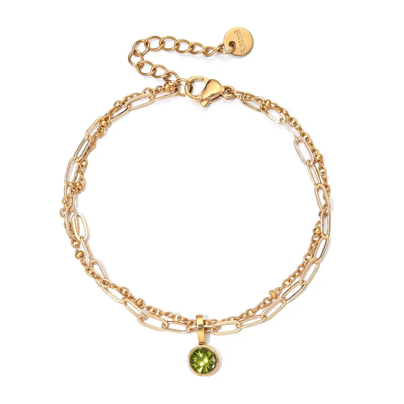 Birthstone dubbele armband