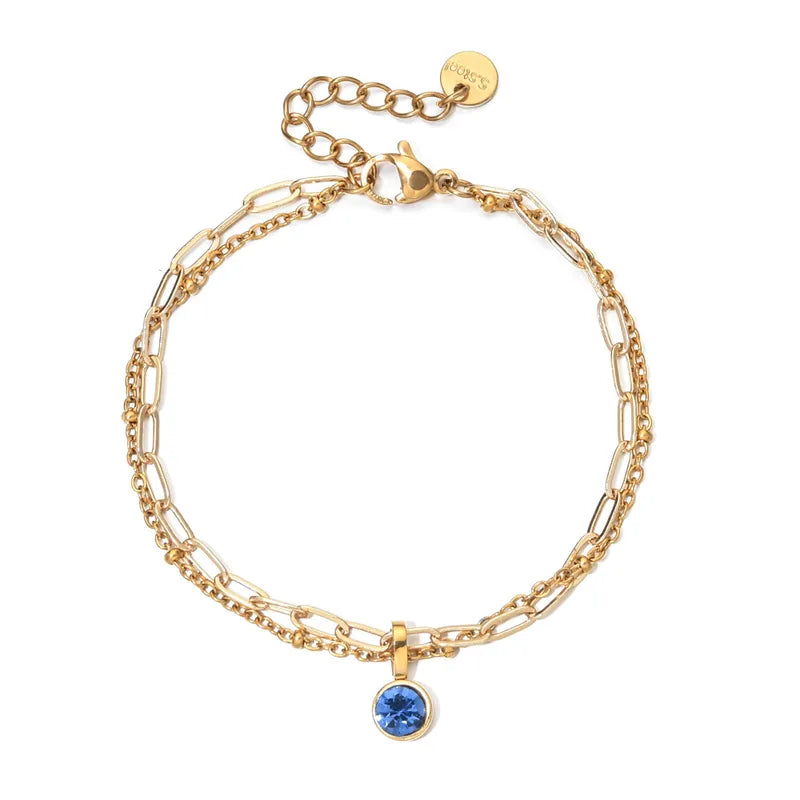 Birthstone dubbele armband