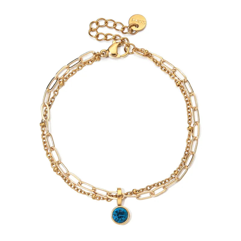 Birthstone dubbele armband